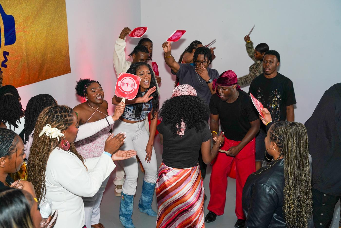 Crowd interaction at a Christ FM live event