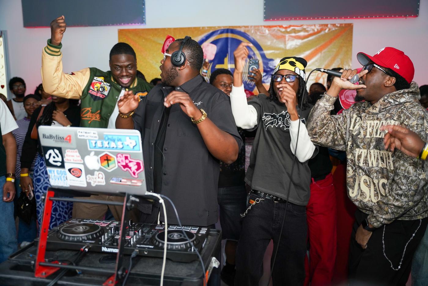DJ and production equipment at a Christ FM event