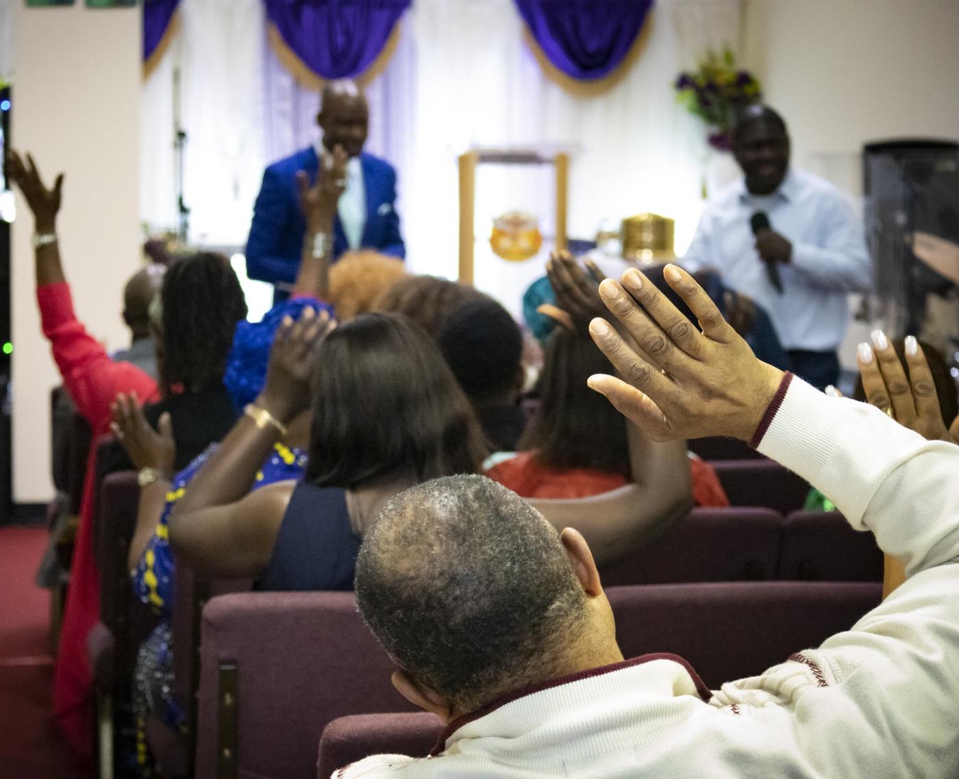 Congregation participating in a God Seekers Ministry service
